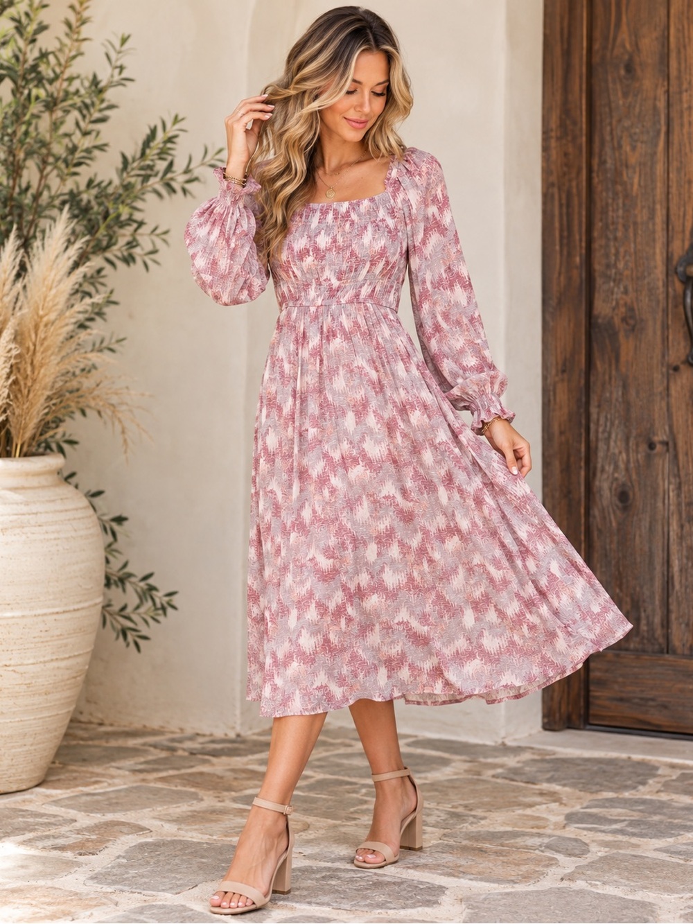 Rose Dust Midi Dress
